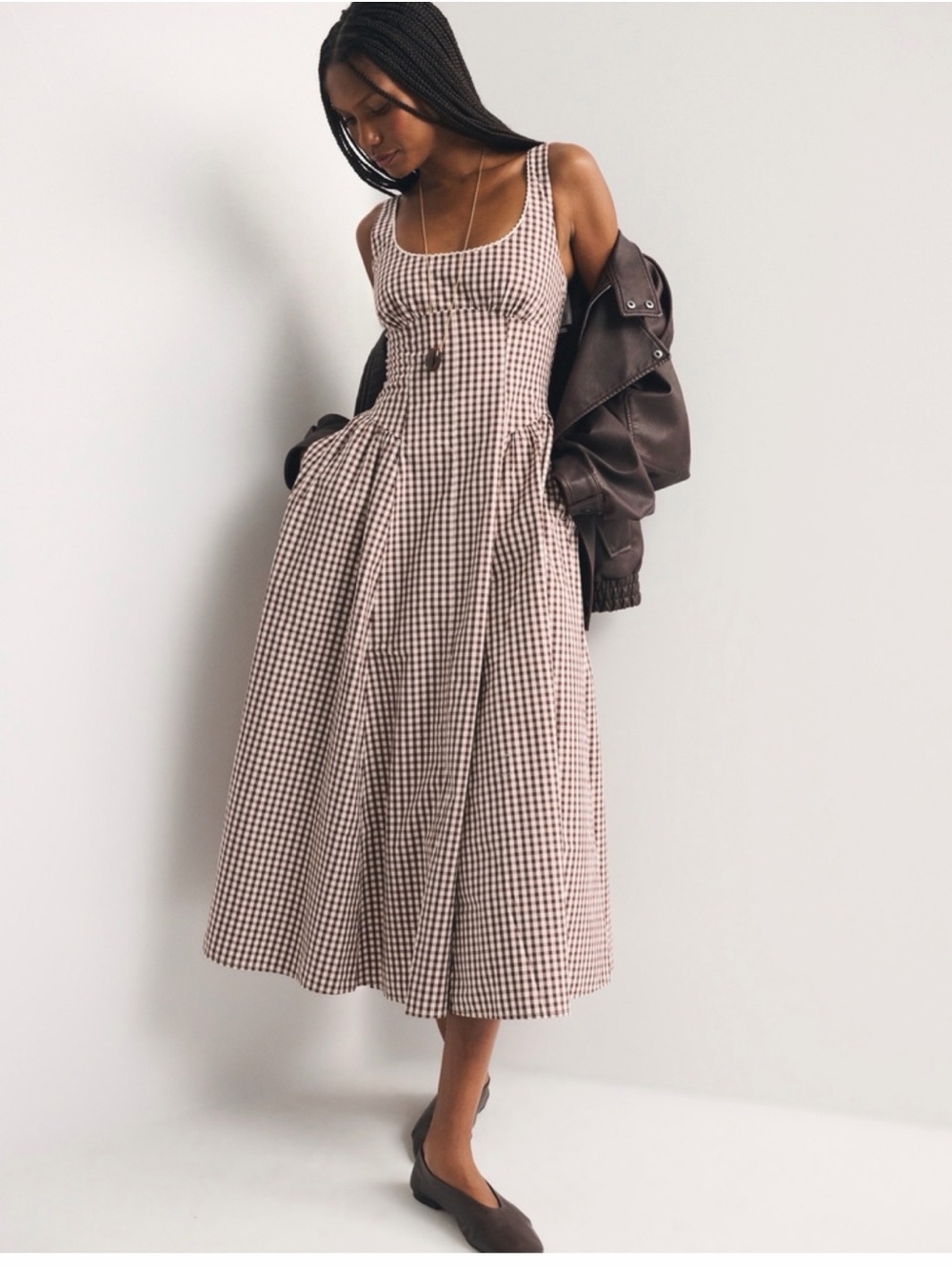 100% Cotton A&F Dylan Bra-free Midi Dress - Picture 2 of 7